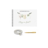 Guestbook/Album foto/Memorii scrise de la Gender Reveal, 25 de pagini, bebe baiat sau fata, A4 landscape, model 1, accesoriu nunta
