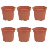 vidaXL Ghiveci rotund pentru flori 6 pcs Roșu cărămidă &Oslash; 12,5 x 10 cm 42020263