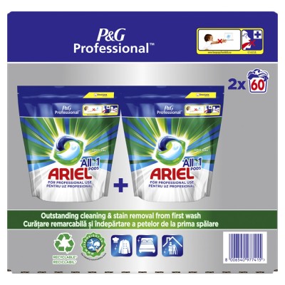 Pachet economic 120 capsule detergent capsule Ariel Professional All in 1 PODS Regular, 120 spalari foto