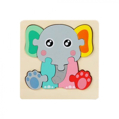 Puzzle Educaționale din lemn &amp;ndash; Forme și Animale Elefant foto