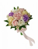 Buchet mic personalizabil cu trandafiri si floarea miresei (Roz, Multicolor), Eventissimi&reg;