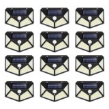 Pachet 12 Lampi cu LED incarcare solara si senzor de miscare cu 100 LEDURI
