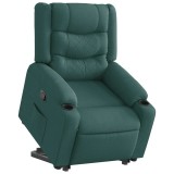 Cumpara ieftin Fotoliu rabatabil ridicare pe verticala, verde inchis, textil
