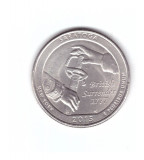 Moneda SUA 25 centi/quarter dollar 2015 P, Saratoga New York, stare foarte buna, America de Nord, Cupru-Nichel