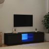 Comodă TV cu lumini LED, negru, 140x40x36 cm