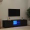 Comodă TV cu lumini LED, negru, 140x40x36 cm