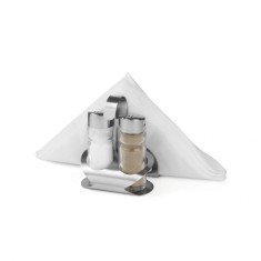 Set condimente / oliviera, Hendi, 3 piese: sare, piper, suport servetele, 85x75x(H)115 mm. foto