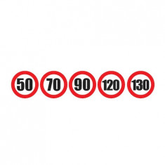 Set Sticker limita viteza 50Km/H 70Km/H 90Km/H 120Km/H 130Km/H