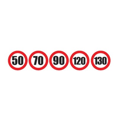 Set Sticker limita viteza 50Km/H 70Km/H 90Km/H 120Km/H 130Km/H foto