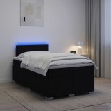 Cumpara ieftin Pat boxspring cu saltea Negru 120 x 190 cm Tesatura
