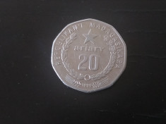 Moneda 20 Ariary Madagascar foto