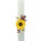 Lumanare pentru Nunta sau Botez, Personalizabila cu nume si data, cu dantela alba si flori, Eventissimi, 40 cm, Multicolor