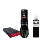 Kit tatuaj, Inkone ARMOR BLack, set complet, aparat cu stroke 3.5mm, consumabile incluse, pentru &icirc;ncepatori