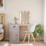 vidaXL Masă de toaletă cu LED-uri, gri sonoma, 90x42x132,5 cm