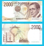 Italia (p#115) 2000 Lire 1990 UNC 'Marconi' serie: LB 549604 F; (ROG CITITI DETALIILE!)