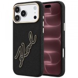 Husa pentru Apple iPhone 18 Pro Max / 17 Pro Max, Karl Lagerfeld, Smooth Big Resin Signature Logo, Neagra