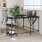 Gossi birou, negru, 139x139x75 cm, lemn prelucrat