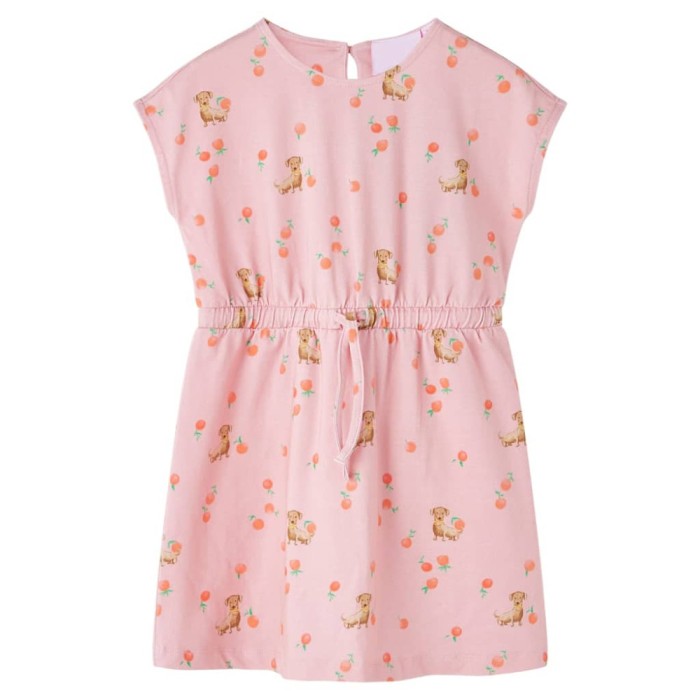 Rochie copii cu snur, portocaliu deschis, 140