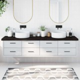 VidaXL Blat de baie, maro &icirc;nchis, 220x60x(2-6) cm, lemn masiv tratat