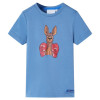 Tricou pentru copii cu m&acirc;neci scurte, albastru mediu, 104, vidaXL