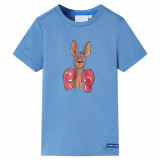 Tricou pentru copii cu m&acirc;neci scurte, albastru mediu, 104