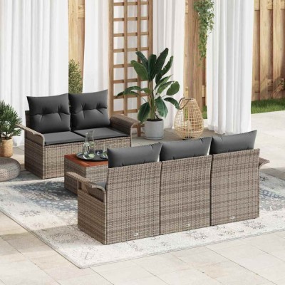 vidaXL Set de canapele pentru grădină Manual 6 pcs Gri 55 x 55 x 37 cm 3355934 foto