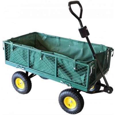 Carucior de gradina, transport, Chomik, metalic, verde, max 300 kg, 102x52x57 cm foto