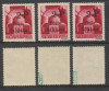 1945 ROMANIA Posta Salajului lot 3x timbru local 2P/ 30f coroana MNH tip diferit, Stampilat