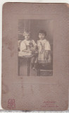 Bnk foto Portret de fetite - inceput sec XX - Foto Rembrandt Bucuresti, Romania 1900 - 1950, Sepia, Portrete