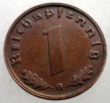 2.540 GERMANIA WWII 1 REICHSPFENNIG 1939 G, Europa, Bronz