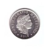 Mondea Elvetia 20 rappen 2018, stare foarte buna, cu luciu, curata