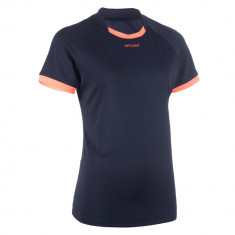 Tricou Rugby R100 Bleumarin-Corai Damă