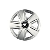 Cumpara ieftin Set 4 Capace Roti pentru Skoda Nou Alb-Negru, model Esprit Gray, R16, SKODA