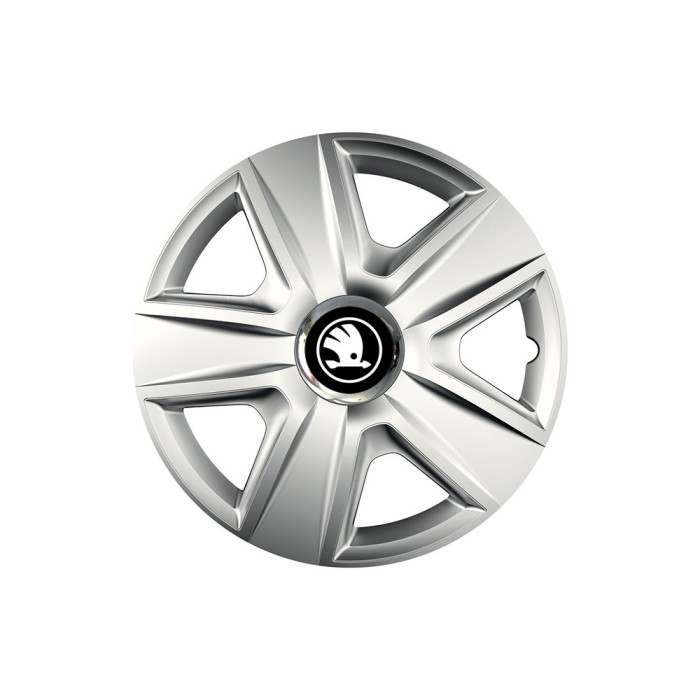 Set 4 Capace Roti pentru Skoda Nou Alb-Negru, model Esprit Gray, R16, SKODA
