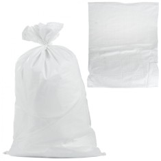 Set saci tesuti din polipropilena, 80 x 125 cm, capacitate 80 kg, alb, 100 bucati, Geko G71985A