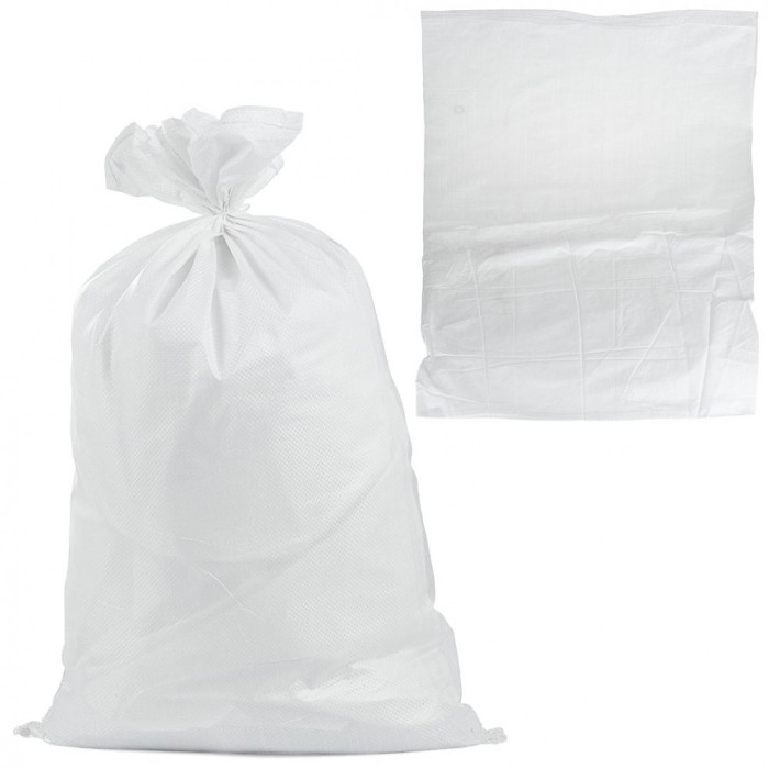 Set saci tesuti din polipropilena, 80 x 125 cm, capacitate 80 kg, alb, 100 bucati, Geko G71985A