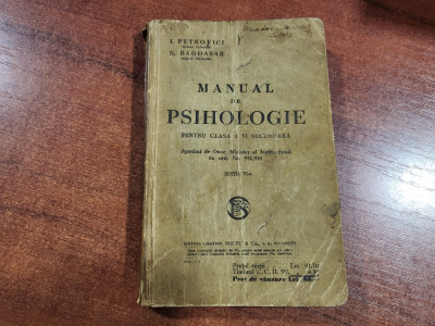Manual de psihologie de I.Petrovici,N.Bagdasar foto