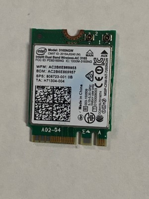 retea Intel Dual Band Wireless AC Wifi bluetooth 4.2 3165ngw Ngff m.2 806723-001 foto