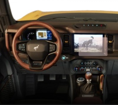 Folie Protectie Navigatie Ford Bronco 2-door 2020+, Duragon, protectie Display Navigatie, silicon Transparent, Anti-zgarieturi, kit instalare foto