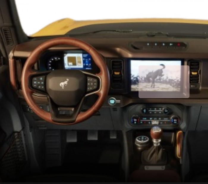 Folie Protectie Navigatie Ford Bronco 2-door 2020+, Duragon, protectie Display Navigatie, silicon Transparent, Anti-zgarieturi, kit instalare