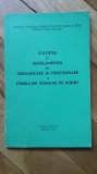 Statutul si Regulamentul de Functionare si Organizare Federatia Romana de Rugby