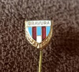 Insigna (model vechi) fotbal - &quot;GRAVURA&quot; (varianta 2)