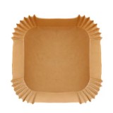 Set 100 hartii de copt pentru air fryer, Termorezistent, Maro 16 x 16 x 4.5 cm, patrat, BZRSH