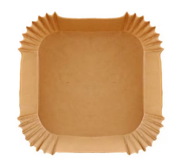 Set 100 hartii de copt pentru air fryer, Termorezistent, Maro 16 x 16 x 4.5 cm, patrat, BZRSH