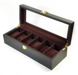 Cumpara ieftin Cutie Neagra pentru 6 ceasuri cu interior mov, Watchbox