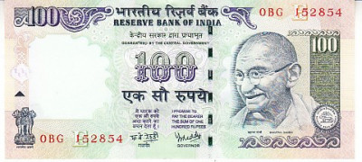 M1 - Bancnota foarte veche - India - 100 rupii - 2005 foto