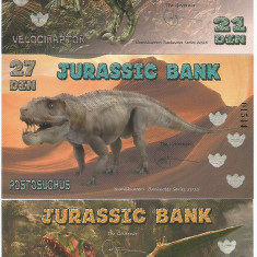 !!! RARR : FANTASY NOTES = JURASSIC BANK - 21 + 27 + 33 DIN 2015 - UNC / POLIMER