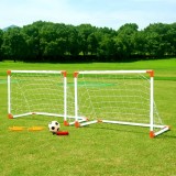 Set Fotbal, Junior, Twin Soccer, 2 Porți, 1 Minge, 8 Tăruși, 1 Pompa, Multicolor