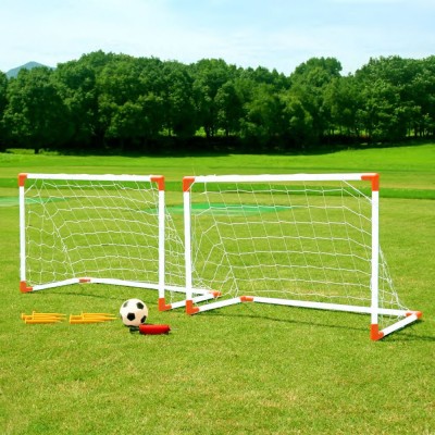 Set Fotbal, Junior, Twin Soccer, 2 Porți, 1 Minge, 8 Tăruși, 1 Pompa, Multicolor foto