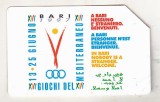 bnk card Cartele telefonice - Italia - sport - Jocurile Mediteraneene Bari 1997
